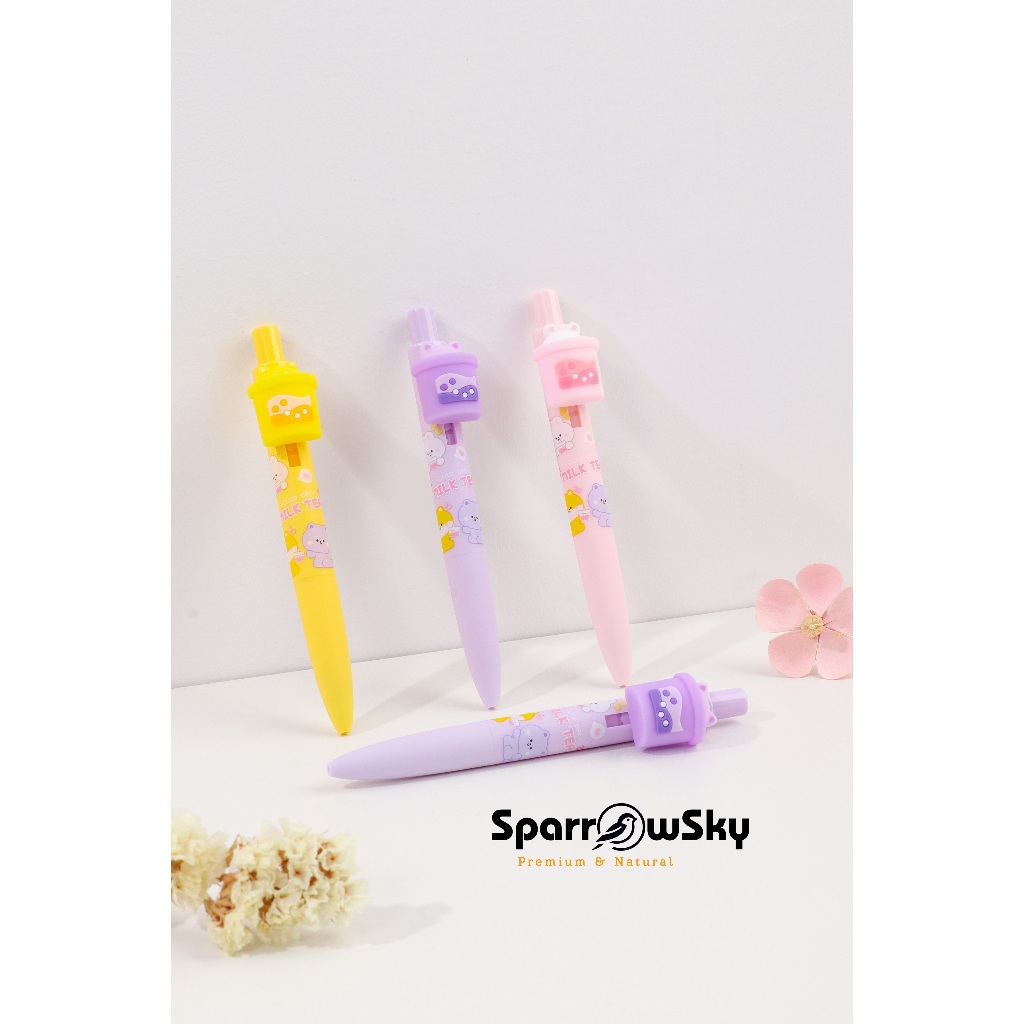 

SPARROW Pen Silikon / Silicone Pen / Pen Karakter Lucu Cantik NICE SUPRISE - CUTE PET MILK TEA (8224)