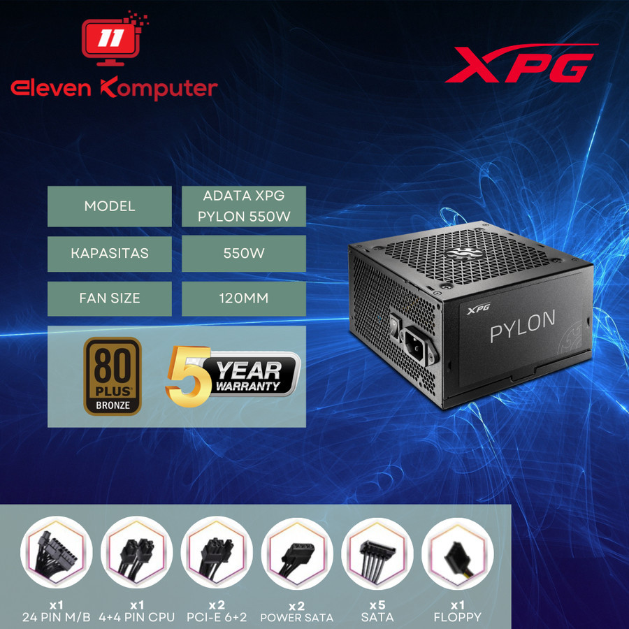 Power Supply Adata XPG Pylon 550W 550Watt 80+ Bronze
