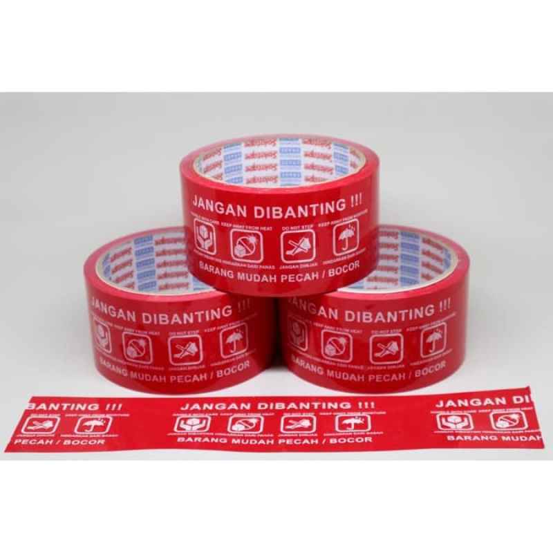 

Lakban FRAGILE 48mm x 100 Yard MERAH JANGAN DI BANTING