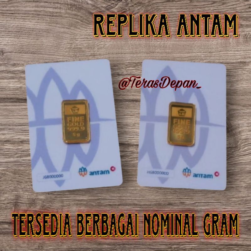 Replika Emas Logam Mulia LM Antam Aksesoris Mahar Seserahan Dekorasi Mahar Emas Mainan