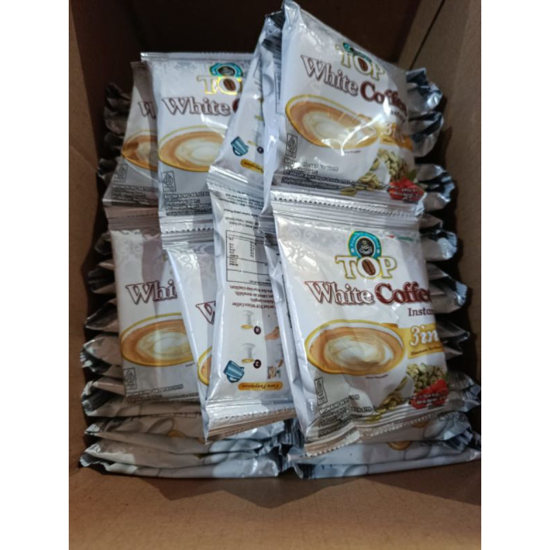 

TOP WHITE COFFE 3 IN 1 RENTENG ISI 12 SASET