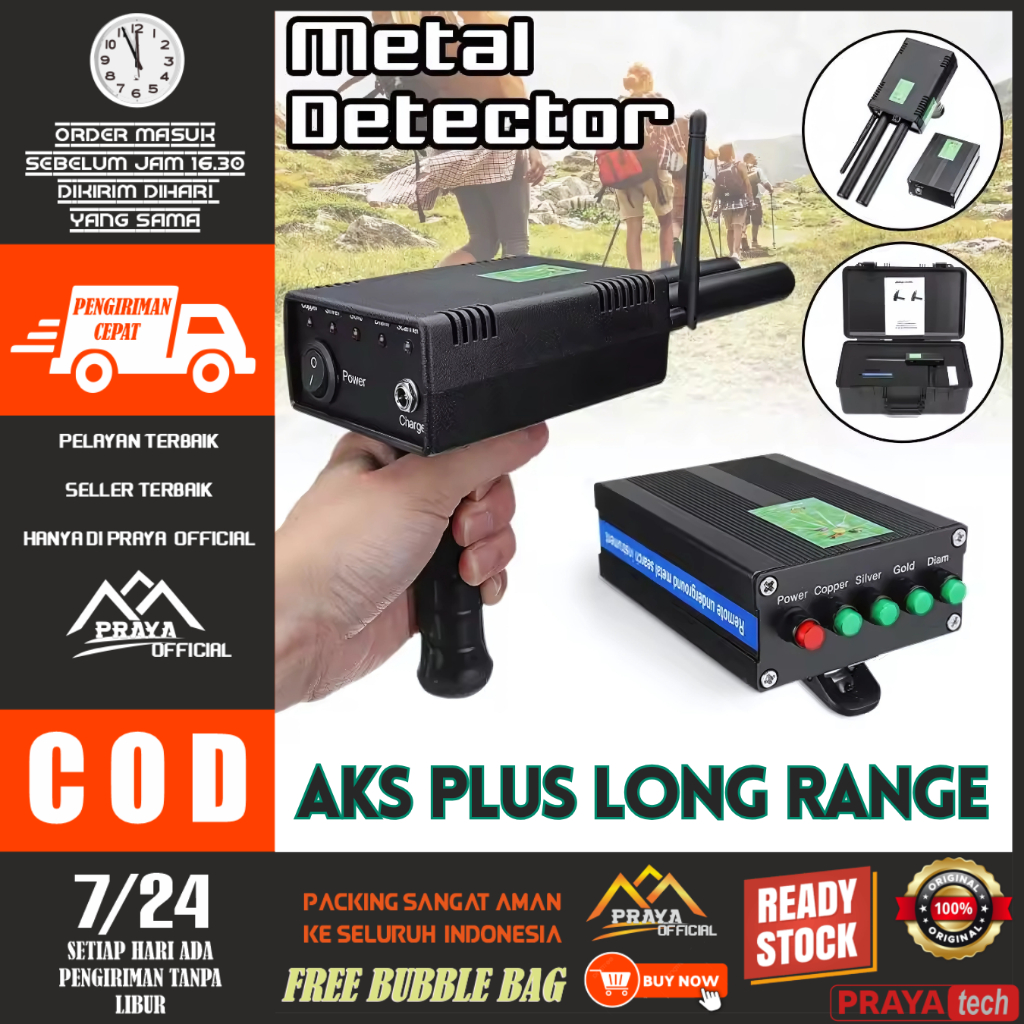 AKS PLUS PROFESSIONAL METAL DETECTOR detektor logam emas perak tembaga long range