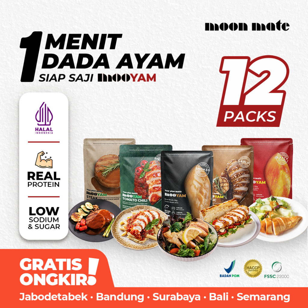 

Moonmate Dada Ayam Siap Saji – MOOYAM 12 Packs (High Protein, Low Garam & Gula, Cocok untuk Diet)