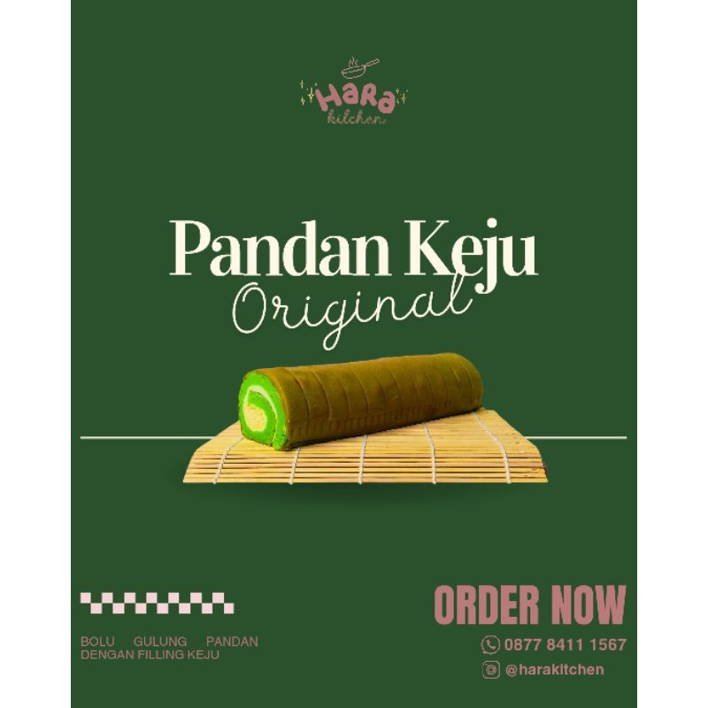

Bolu Gulung Lembang Pandan Keju Original