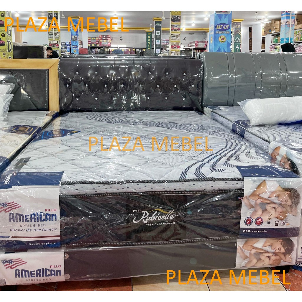 SET Springbed American Rubicelle Pillo Top POCKET SPRING + HB Romawi ( FULLSET )