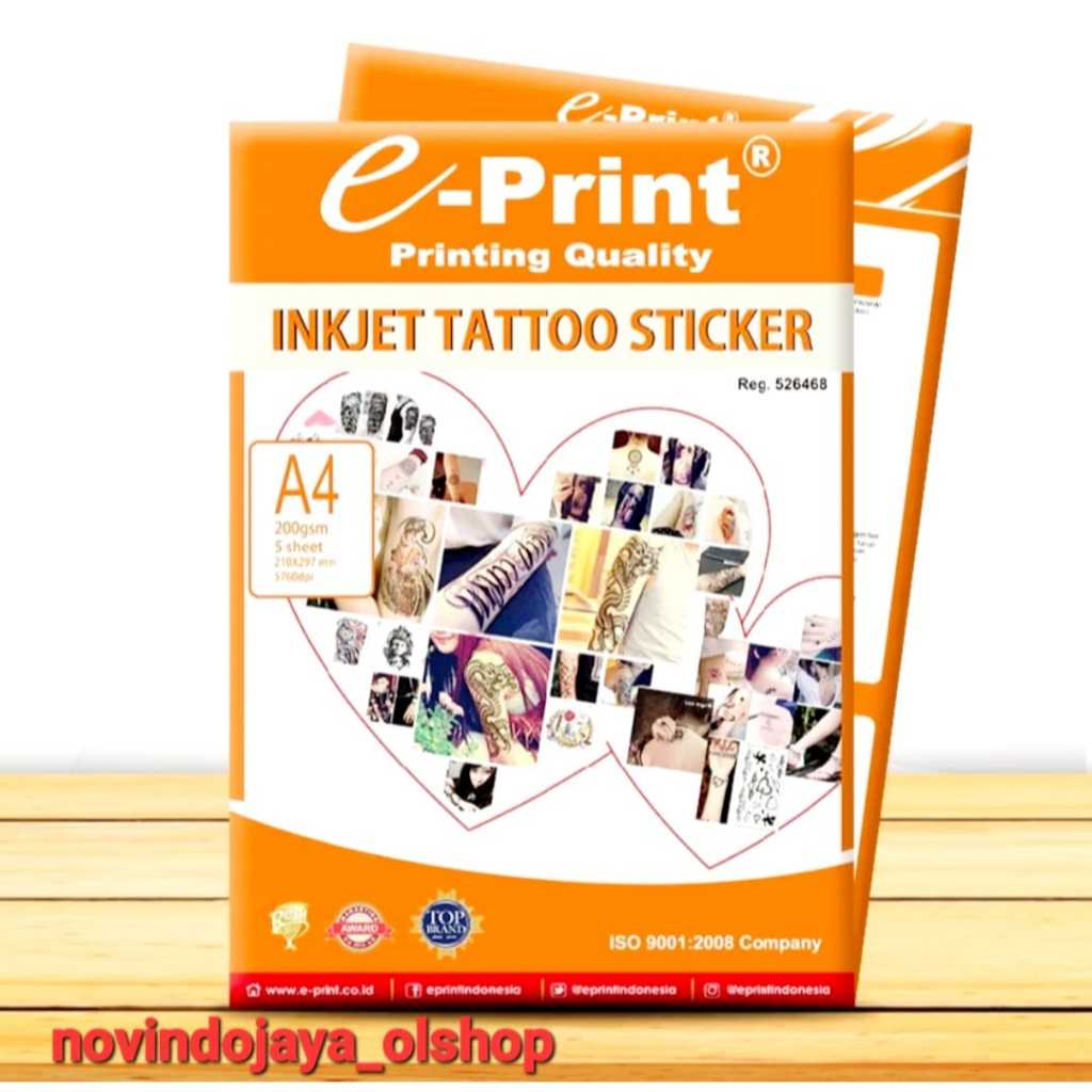 

EPRINT INKJET TATTOO STICKER A4 210X297MM TERMURAH