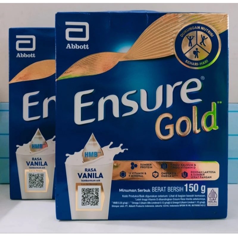 

PAKET BUNDLING!!! 2 BOX Ensure Gold HMB Vanila 150 g - Nutrisi Dewasa Rendah Laktosa