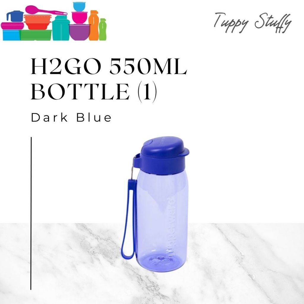 Tupperware H2Go 500ml (1)-blue Drinking Bottle | Botol minum sekolah/Botol minum olahraga aesthtetic