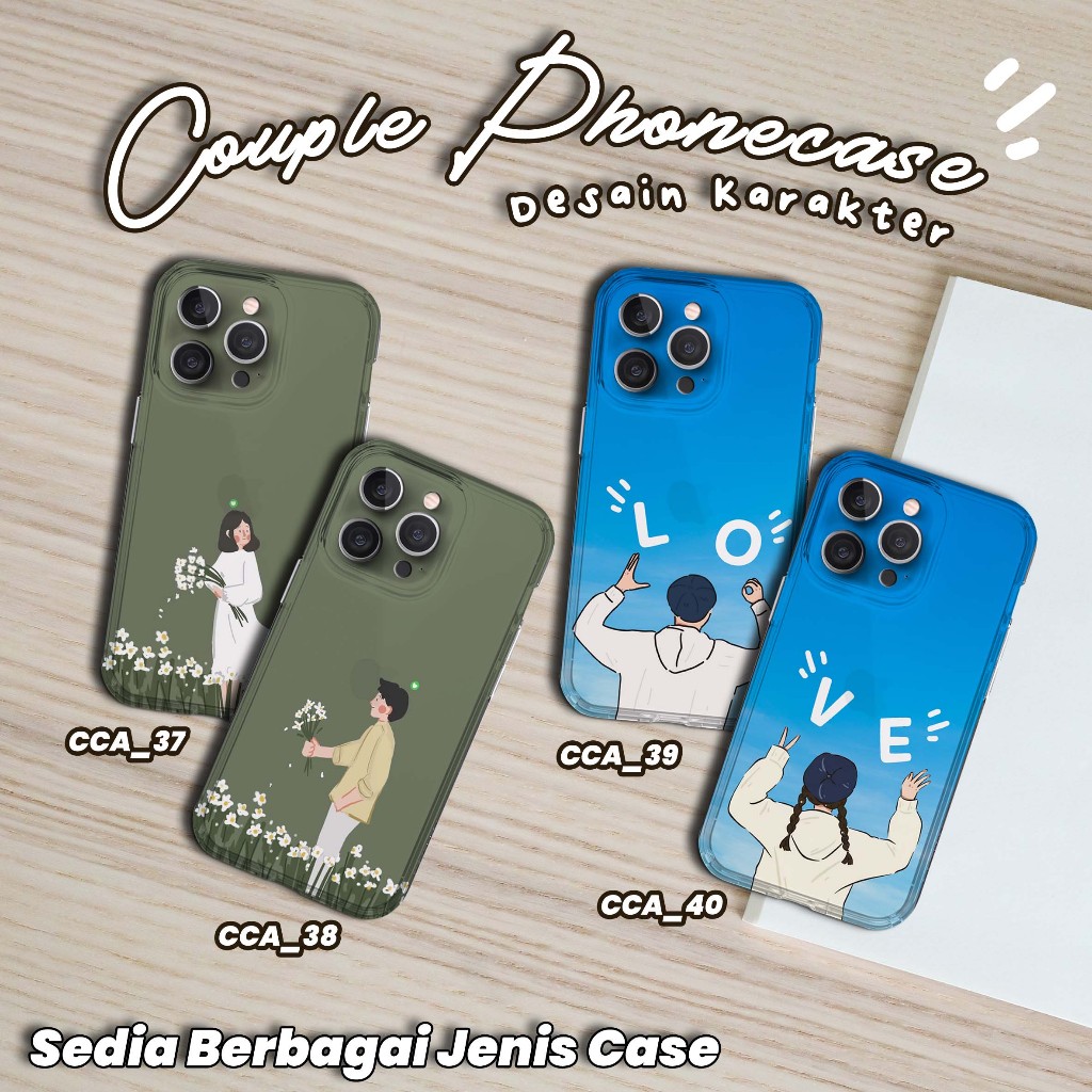 CUSTOM CASE DESAIN COUPLE / 2 PCS CASING COUPLE NEW SERIES SOFTCASE CLEARCASE / ANTICRACK / BLACKMAT