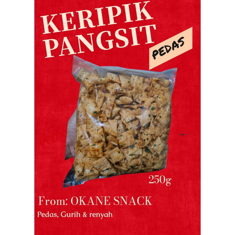 

250g Keripik Pangsit pedas gurih OKANE