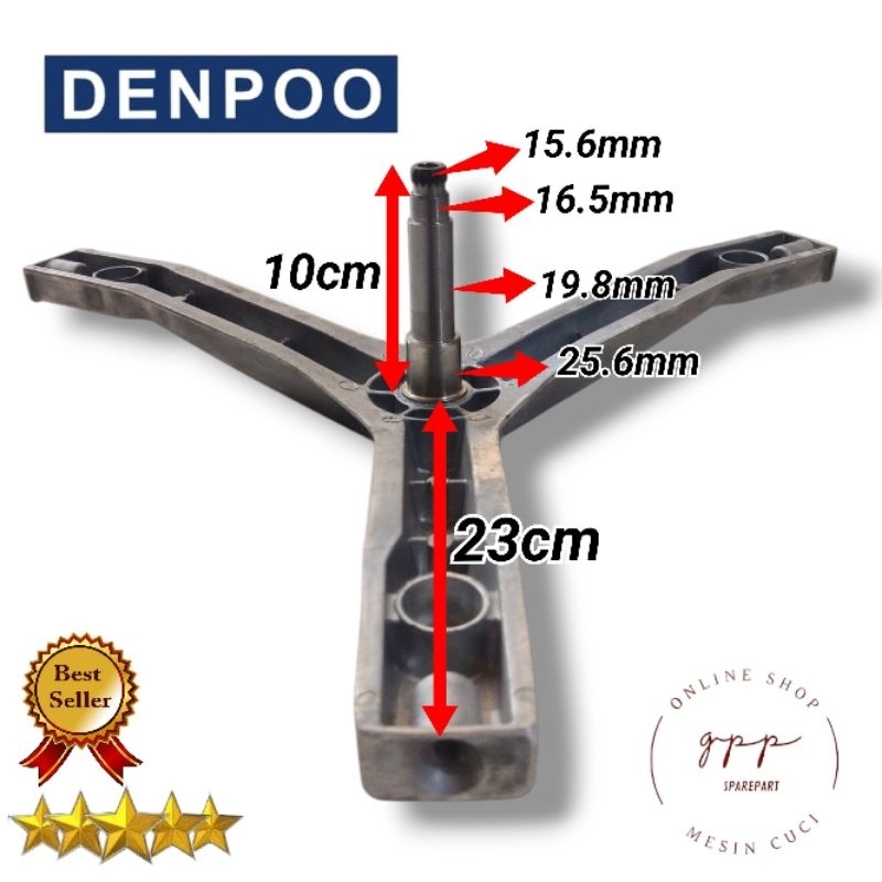 Spider Segitiga Baling Baling Mesin Cuci Denpoo DFL810G XA2QG60