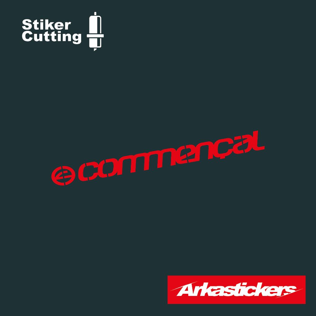 Cutting Sticker COMMENCAL untuk Motor Mobil Helm dll bisa menyala apabila terkena cahaya - Stiker CO