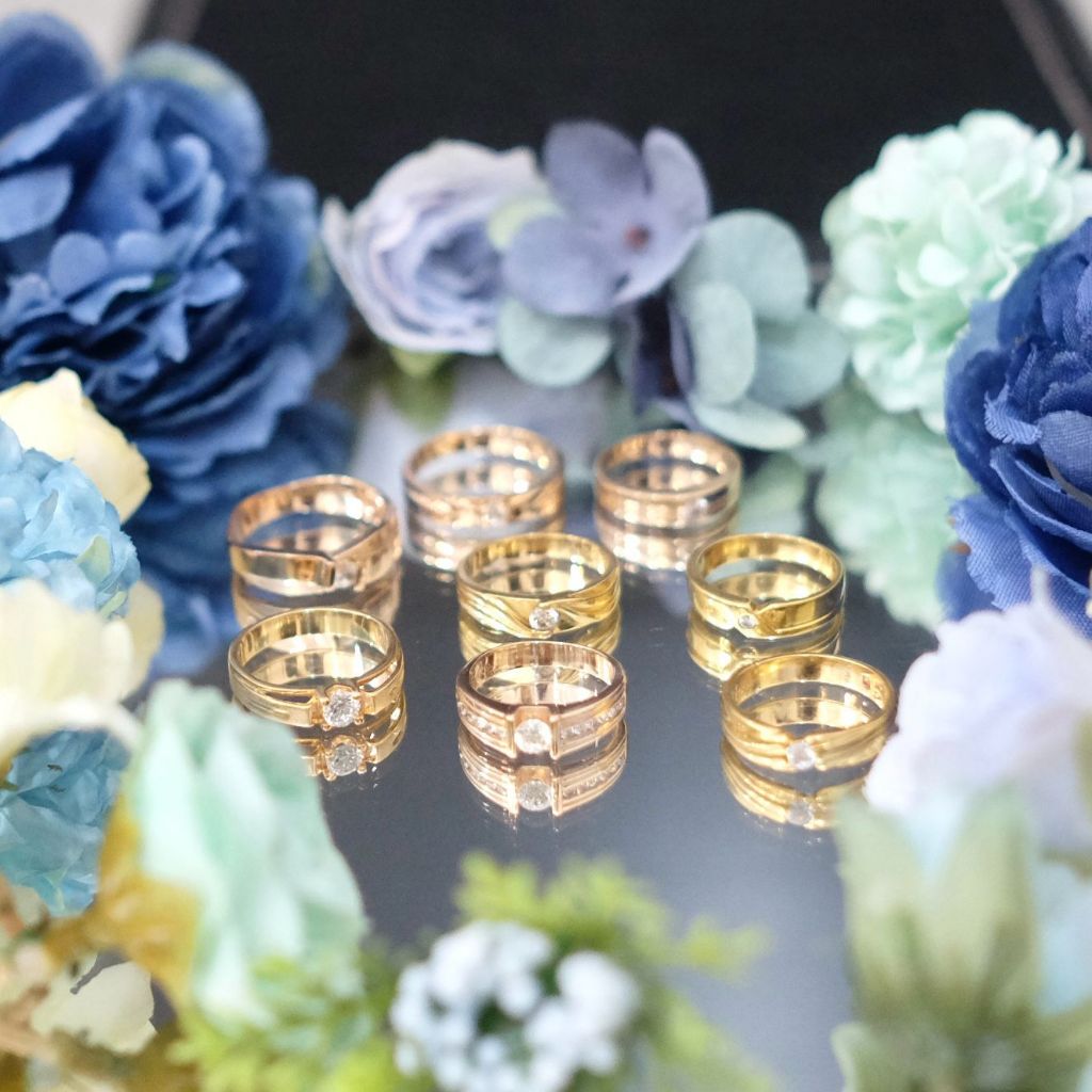 Cincin Polos Mata Satu Emas Kadar Tengah