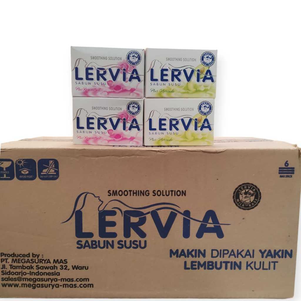 1 Dus (isi 72pcs) Sabun Lervia 90gr Sabun Mandi Susu Mencerahkan Kulit / Sabun Mandi Lervia Batang 1