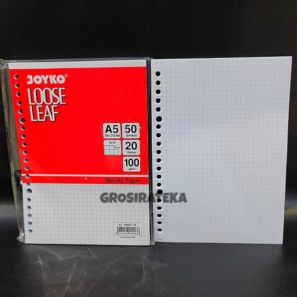 

KERTAS REFILL, ISI FILE, ISI BINDER, LOOSE LEAF KOTAK / STRIMIN 50 GR A5 JOYKO