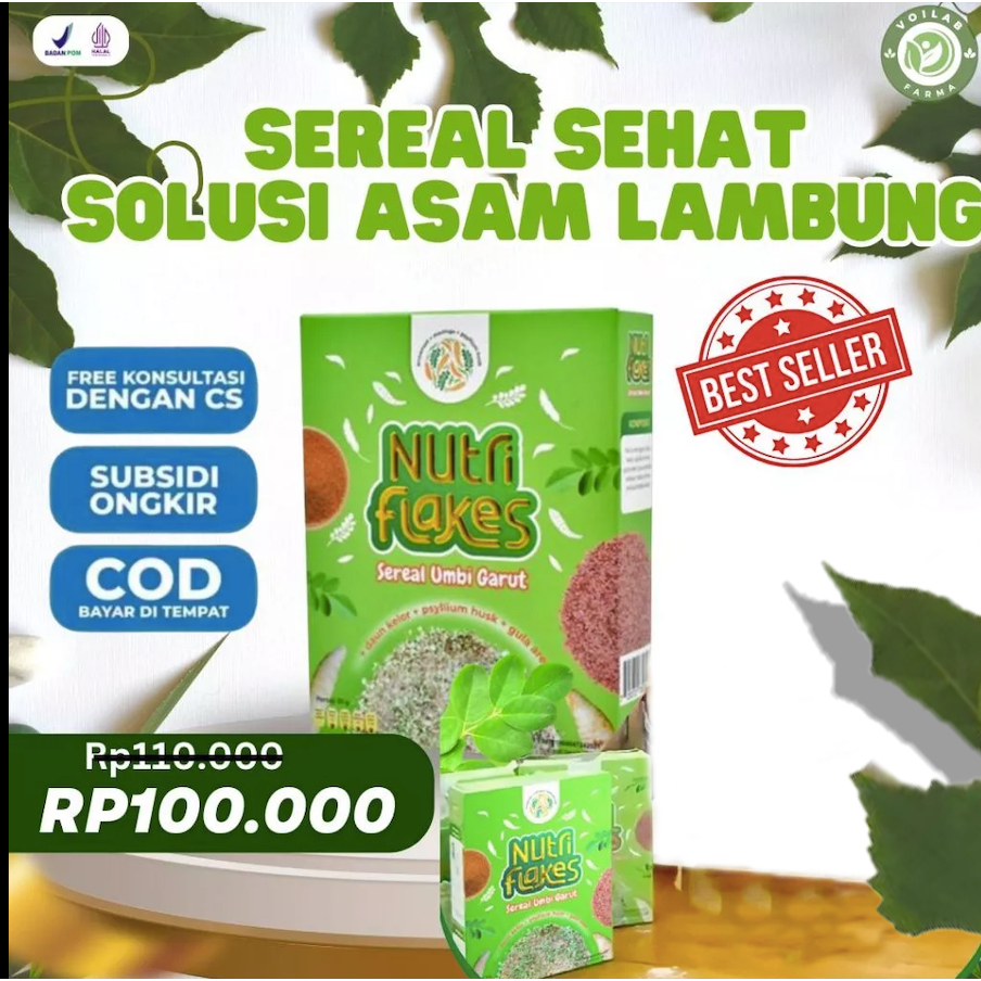 

Nutriflakes Original Sereal Umbi Garut Solusi Atasi Asam Lambung, Gerd dan Maag
