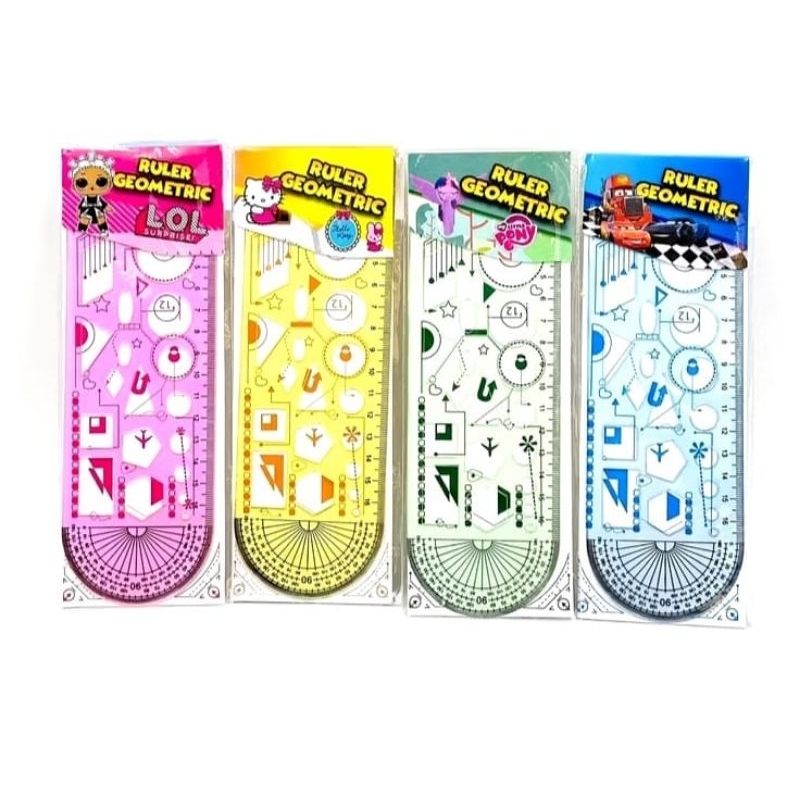 

BK Penggaris Geometri 16 cm Warna lucu ada busur / geometric ruler (1pcs)