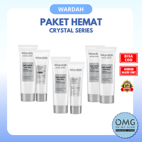 Wardah Paket Hemat Crystal Series Brightening Menyamarkan Flek Hitam Bekas Jerawat