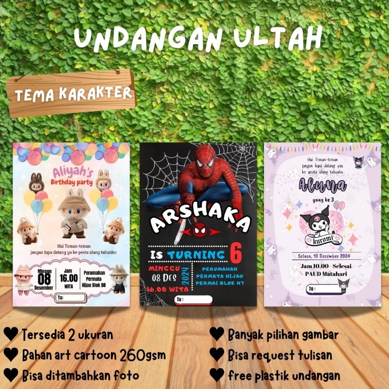 Undangan Ulang Tahun Unicorn Custom - Birthday Invitation - Undangan Ultah Anak - Undangan Ulang Tah