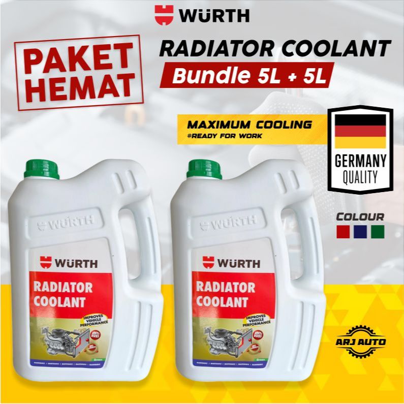 WURTH Coolant Air Radiator BUNDLE 5L + 5L Cairan Pendingin Mesin Mobil Motor Kualitas Jerman 1 & 5 L