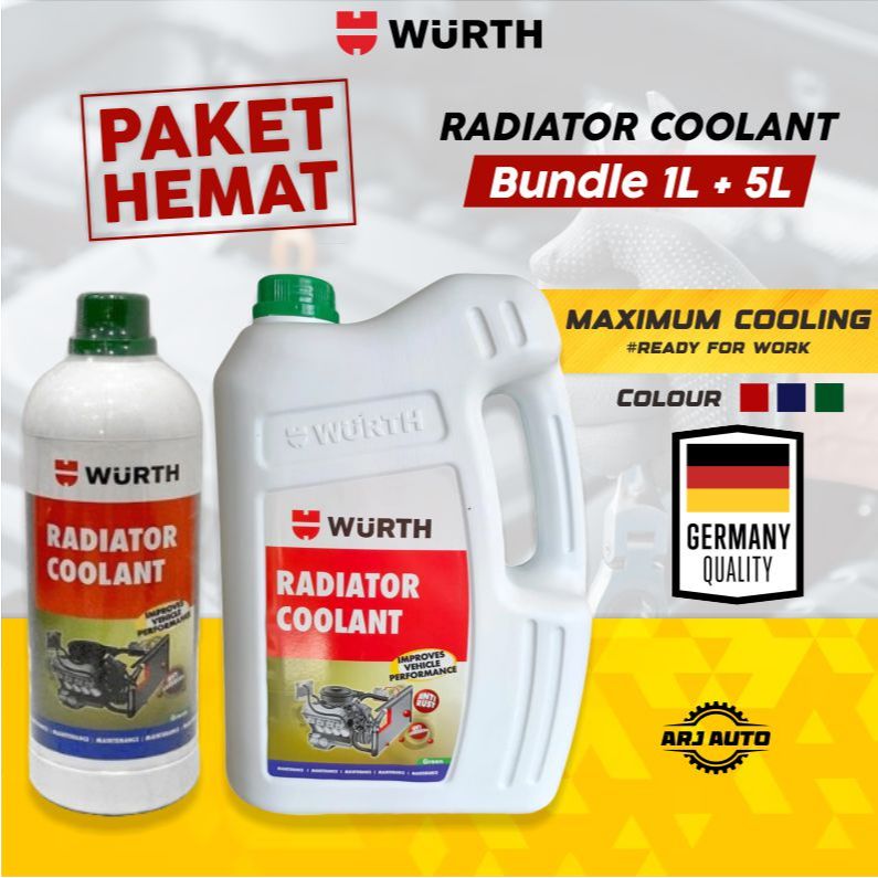 WURTH Coolant Air Radiator BUNDLE 1L + 5L Cairan Pendingin Mesin Mobil Motor Kualitas Jerman 1 & 5 L