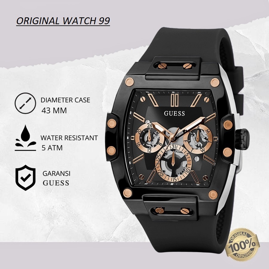 100% ORIGINAL Jam Tangan Pria Guess GW0203G8  Jam Tangan Original - Stainless Steel & Rubber