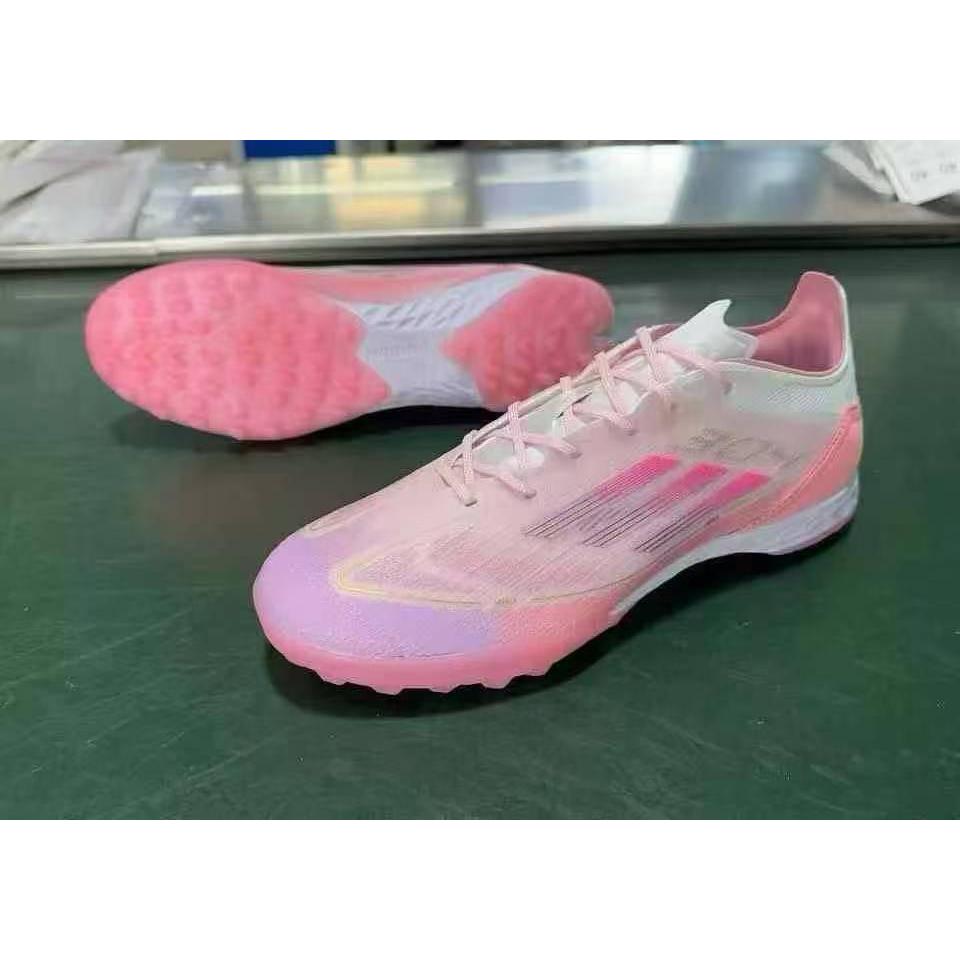 ( BISA COD ) SEPATU FUTSAL F50 LAMINE YAMAL ELITE TURF - CLEAR PINK PURPLE
