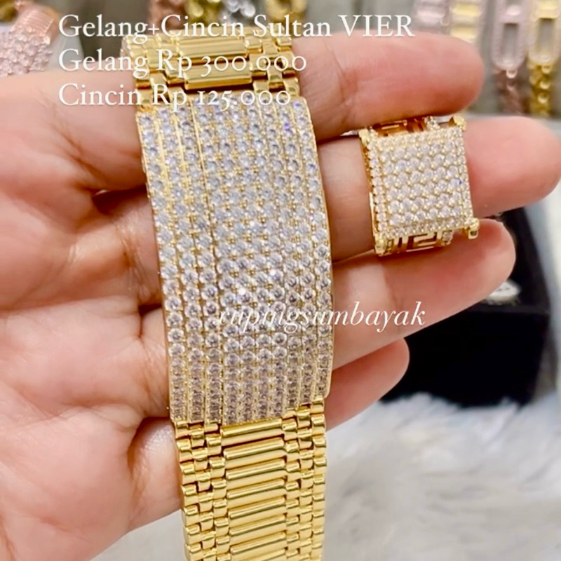 xupingsumbayak - Gelang cincin mewah Premium VIER GCV226. gelang titanium rodhium tembaga cuping lap