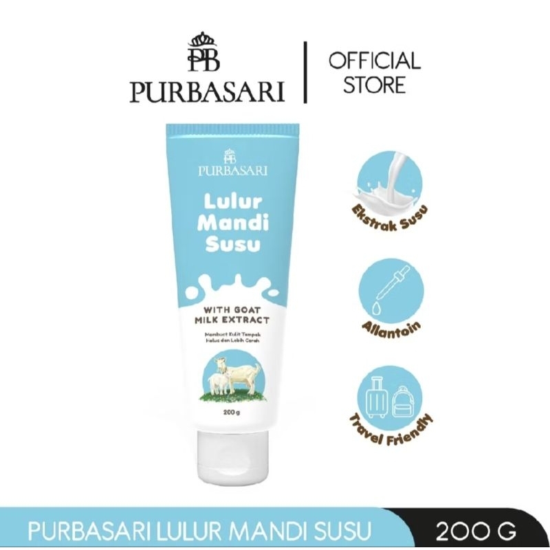 PURBASARI Lulur Mandi Susu Kambing Tubr 200gr | Lulur pemutih whitening Pencerah