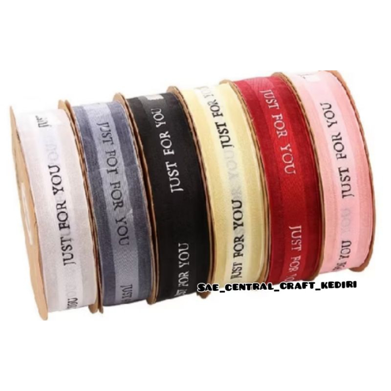 

Per Yard (90cm)Pita Organdi Motif Just For You Dekorasi Kado Hiasan Buket DIY CraftOrganza Ribbon 25 mm Pita Organdi Ribbon 2,5 cm DIY Crafts Grossgrain Tapes Card Wrapflower Bouquet
