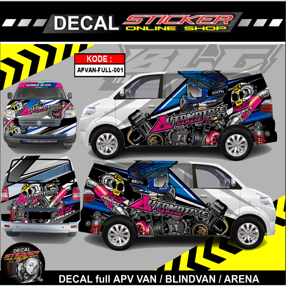 STIKER MOBIL APV ARENA VAN BLINDVAN DECAL PRINT VARIASI FULL BODY KEREN
