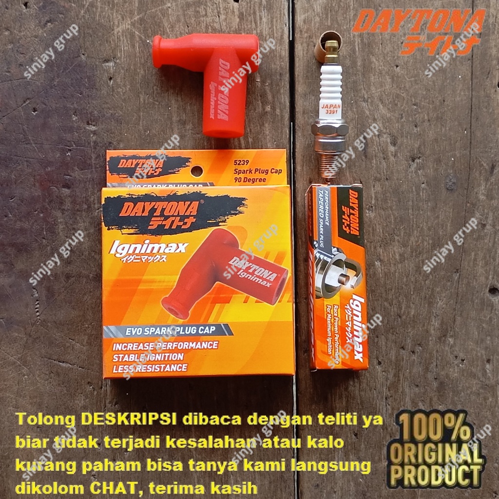 Daytona Racing Cangklong Busi Win Grand Supra X XX Fit New Revo 100 Legenda 2 Cop Dop Tutup Asli Ori