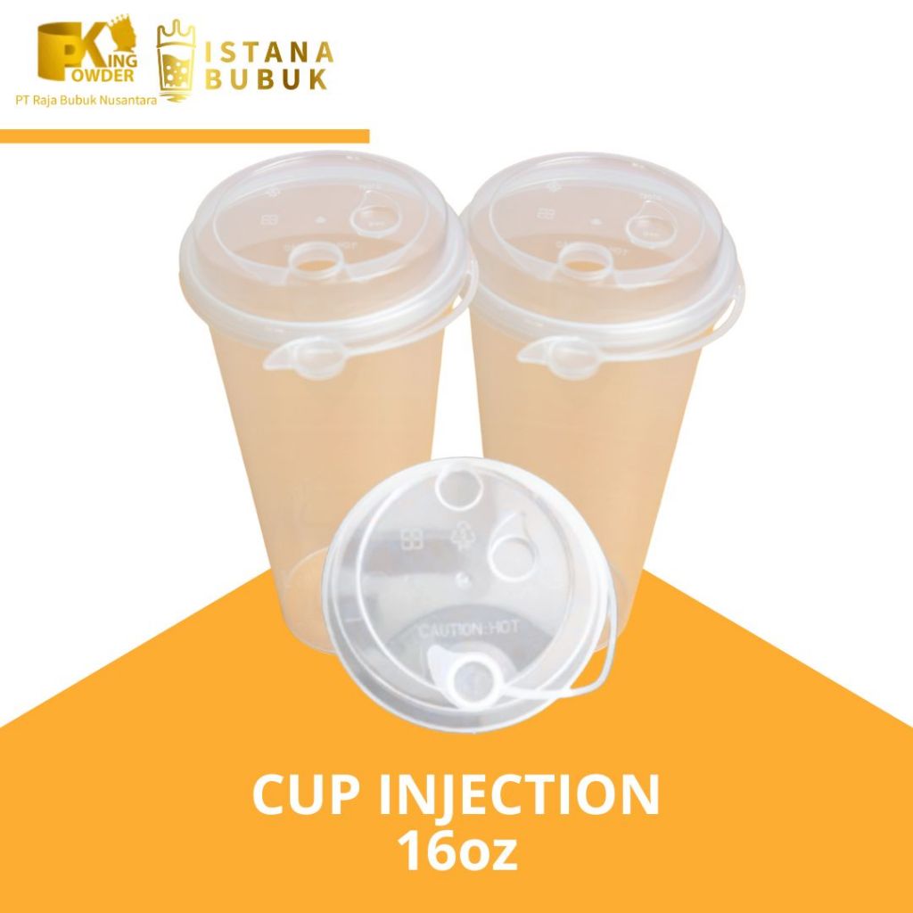 Cup injection 12oz 16oz 24oz / 380 500 700 ml CUP INJECTION + TUTUP PP BENING