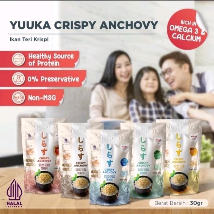 

Yuuka Food Teri Crispy 30 g Rasa ORIGINAL - CHICKEN - SEAWED - NO MSG - 0% preservative - HALAL