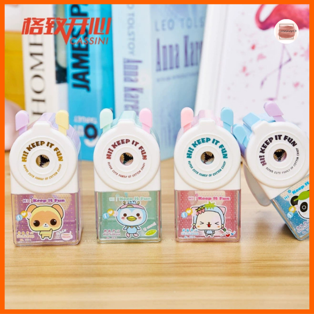 

Roseshop18 - (COD) Rautan Pensil Putar Kotak Rautan Meja Serutan Pensil Putar