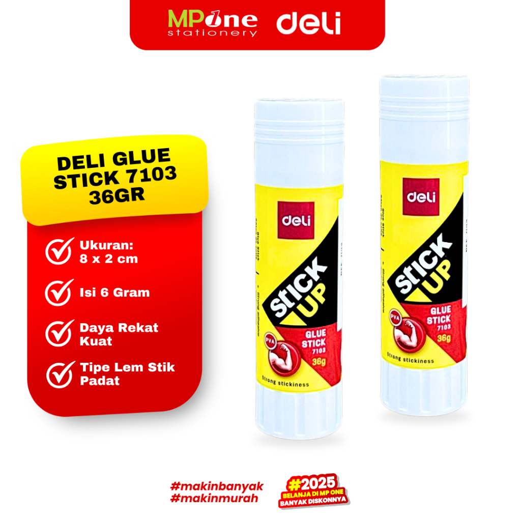 

(1 PCS) DELI Lem Stick Isi 36 Gram/ Glue Stik 7103 / Lem Stik Batangan Daya Rekat Kuat 36gr DELI