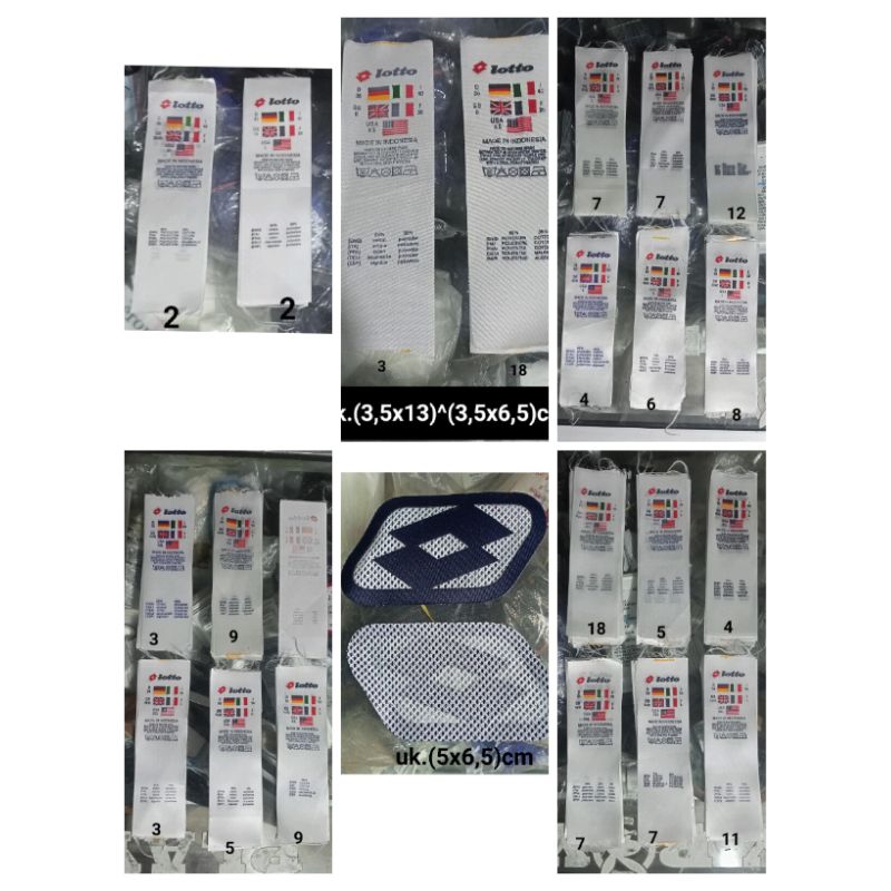 

label merek brand merek label (logo main size care) label tag lotto