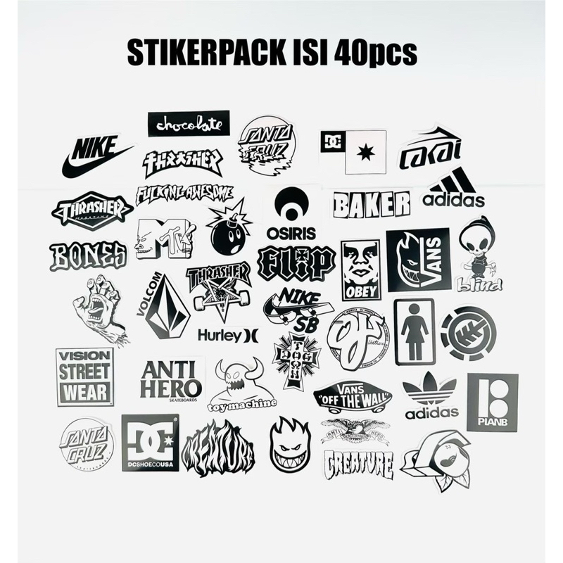 

STICKER PACK PREMIUM ISI 40PCS | BLACK & WHITE EDITION
