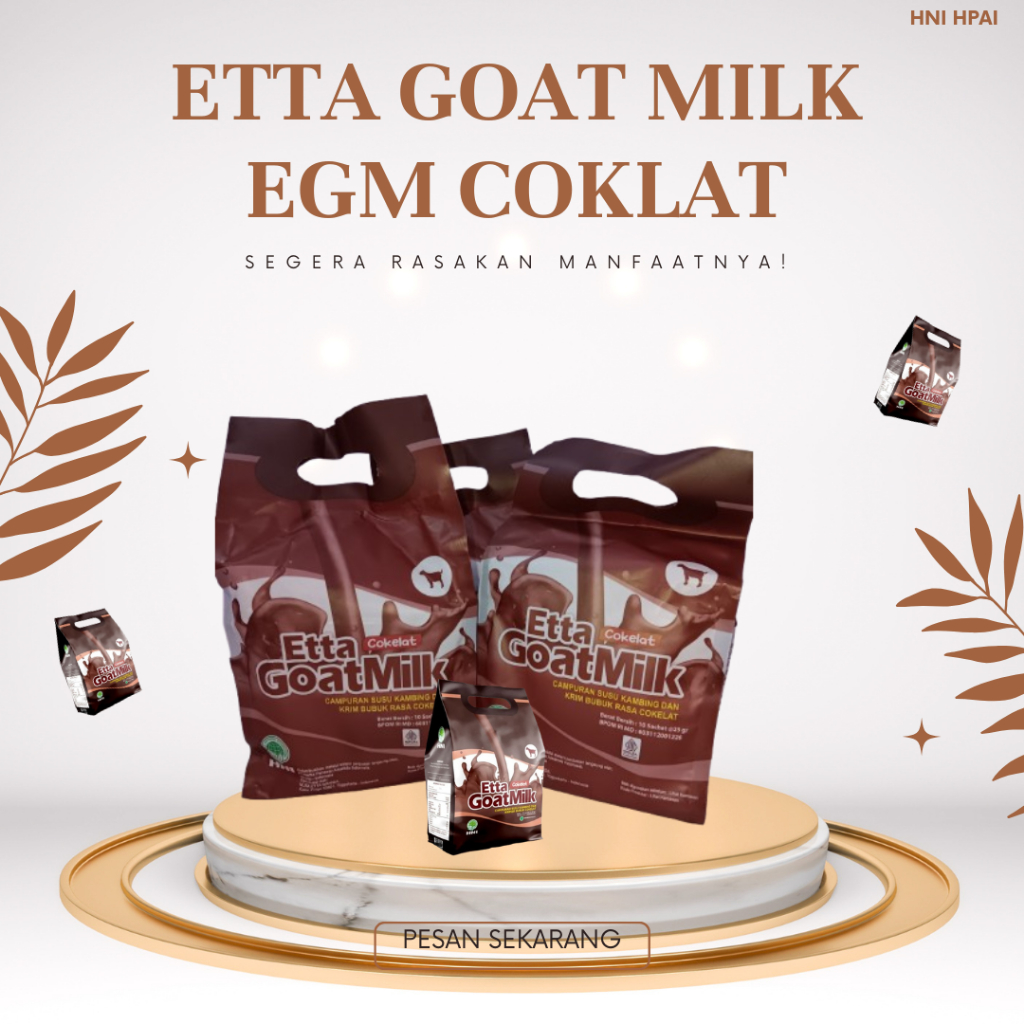 

EGM COKLAT - Ettawa Goat Milk Rasa Coklat ( susu kambing bagus untuk tubuh ) isi 10sachet nyoklat banget