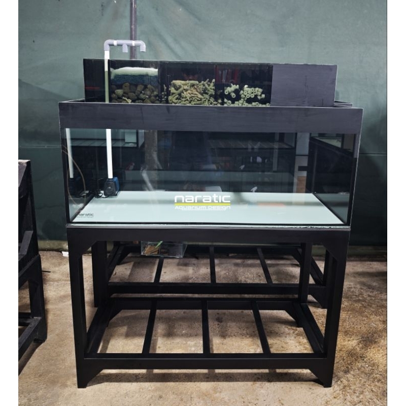 Aquarium fullset 120x50x50 10mm rak holo 4x6 top filter kaca