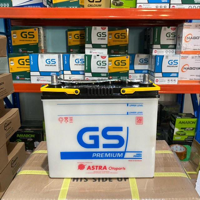 PASTI ORIGINAL ACCU GS PREMIUM NS60 46B24R NS 60 45AH MOBIL KIA TIMOR SERIES GALANT ETERNA L300 BENS