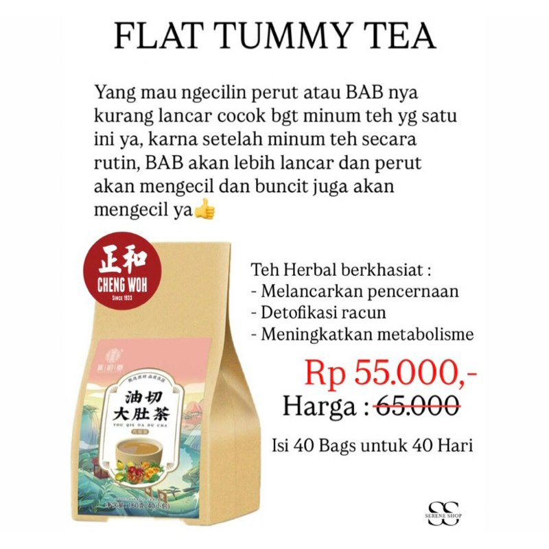 

CHENG WOH - Flat Tummy Tea [READY STOCK JAKARTA] / Teh Pengecil Perut / Teh Herbal Detox