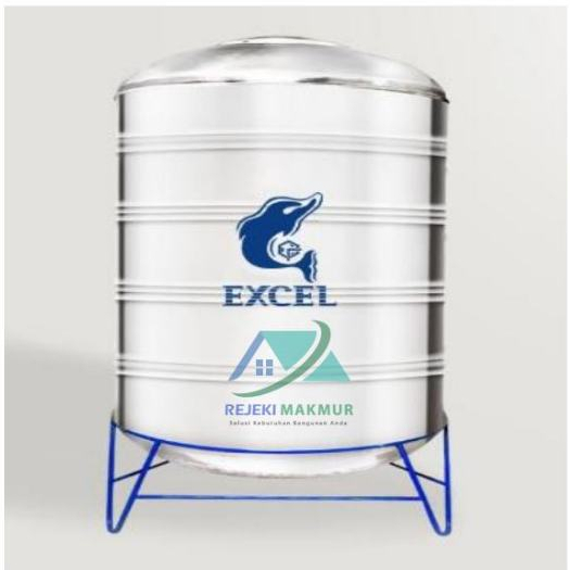 Toren Tangki Air Stainless Steel AISI 304 Excel GS 1000 With Leg / Pakai Kaki Kapasitas 800 Liter Te