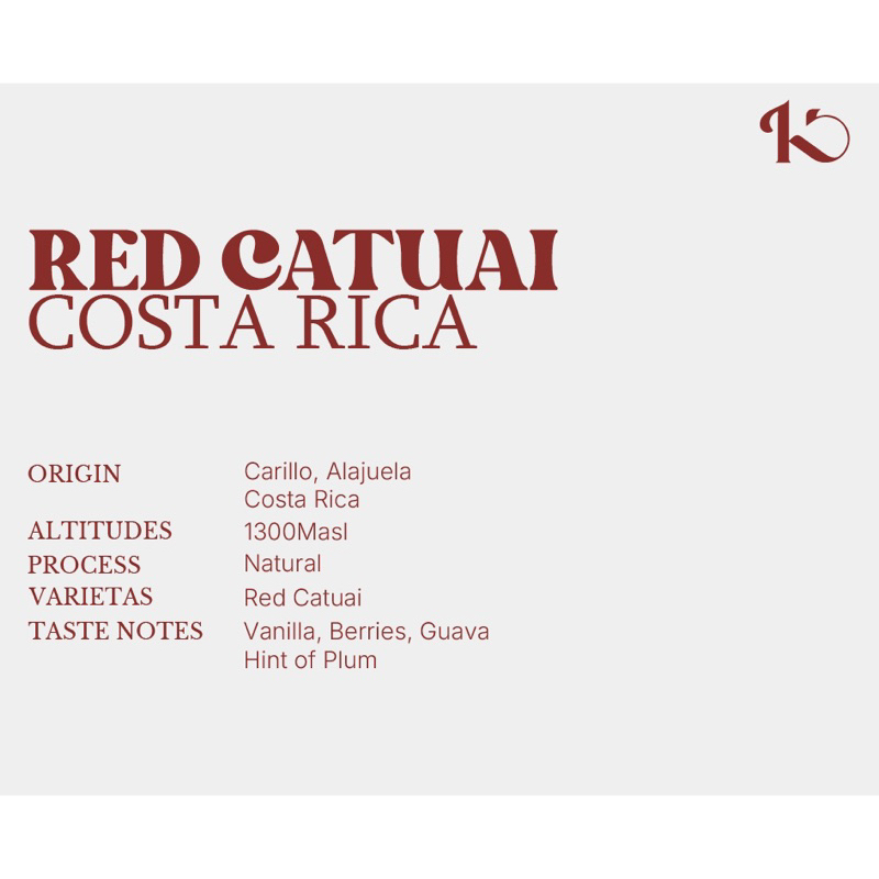 

RED CATUAI Costa Rica - Natural - Kord Coffee Roasters