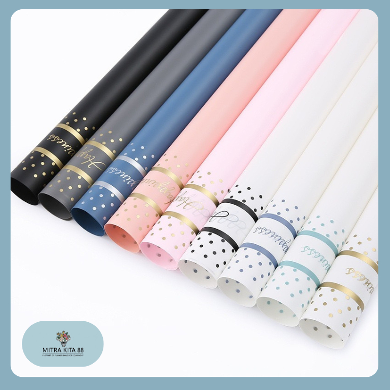 

Isi 20 LEMBAR Kertas Buket Bunga Happiness Cellophane Flower Wrapping Paper Happiness KB119