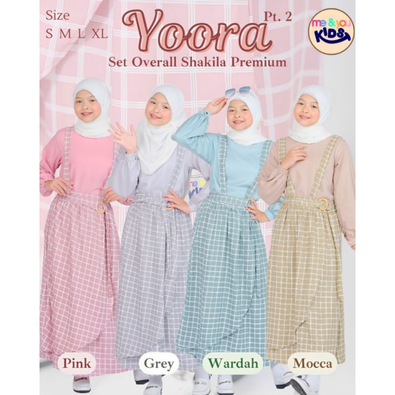 ready setelan anak cewek overall yoora set by me & you kids 7-14y