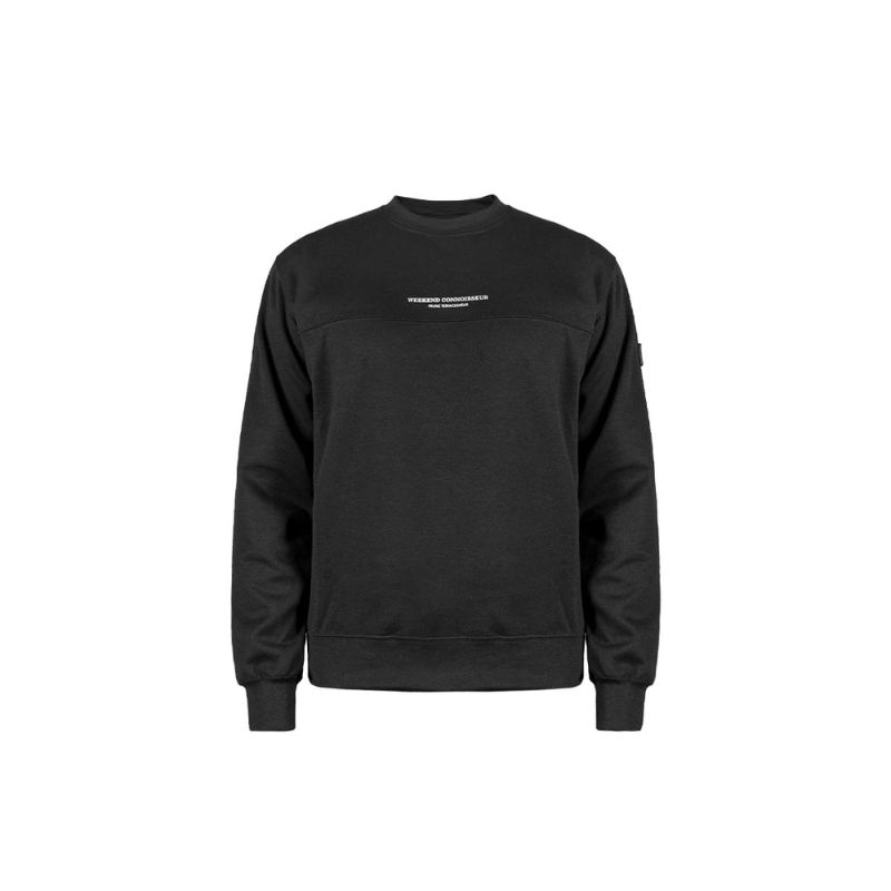 Prung Crewneck Weekend Connoisseur Sweater Warna Hitam
