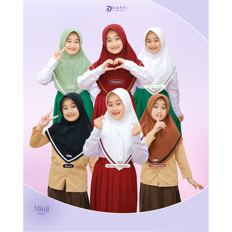 MINJI KIDS JILBAB SEKOLAH ANAK SD KEKINIAN ORI DAFFI HIJAB