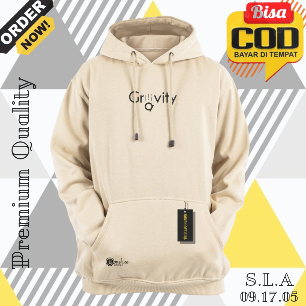 Hoodie Jumper Pria Warna Cream Cutton Fleece Trend 2025 Skena Sweater Hoodie Distro Lokal M-L-XL-XXL