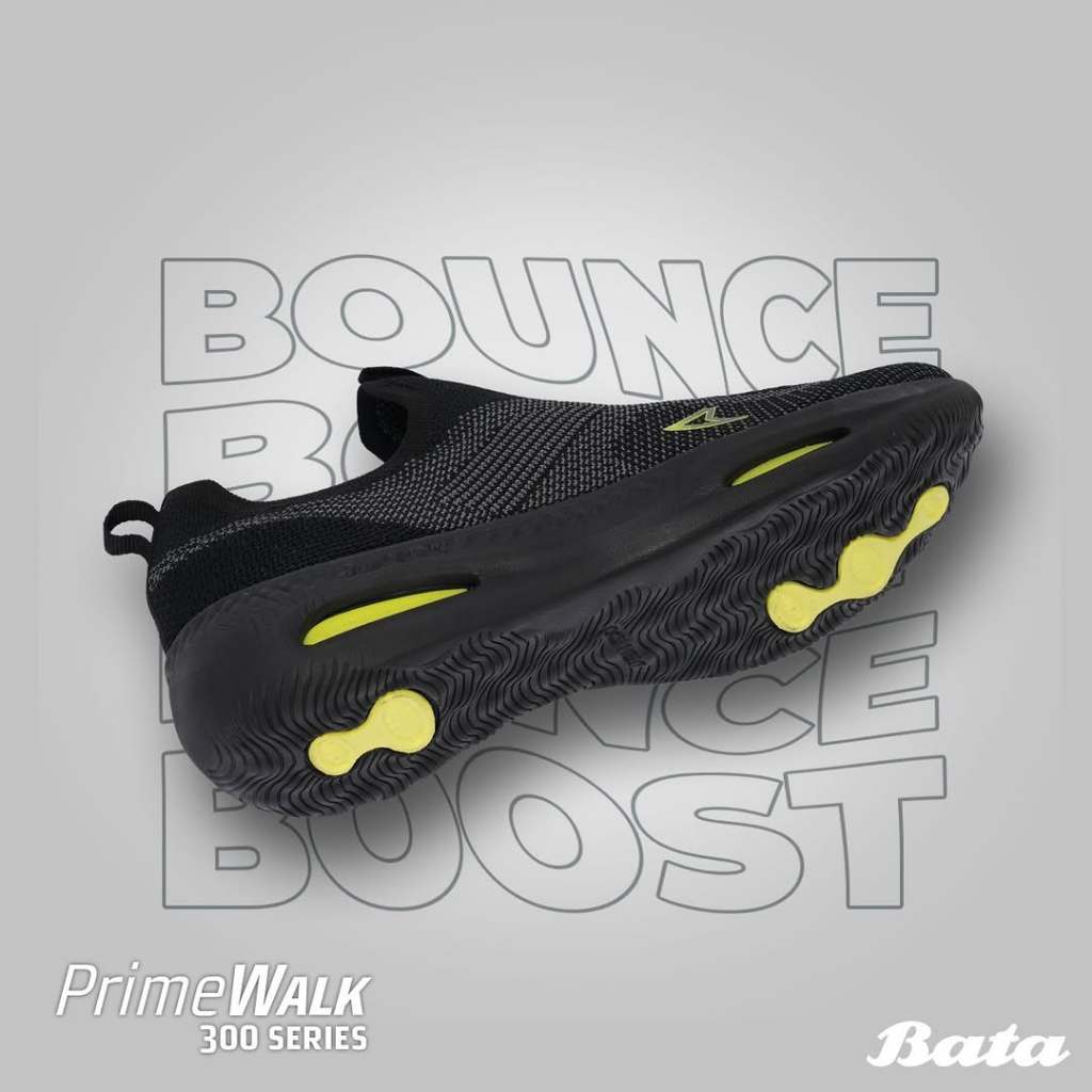 Bata Sepatu Sneakers Pria POWER Slip On PRIME WALK Black